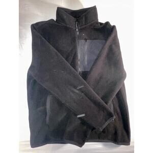 black fleece zip jacket with a chest zipper pocket, Men’s, Warm